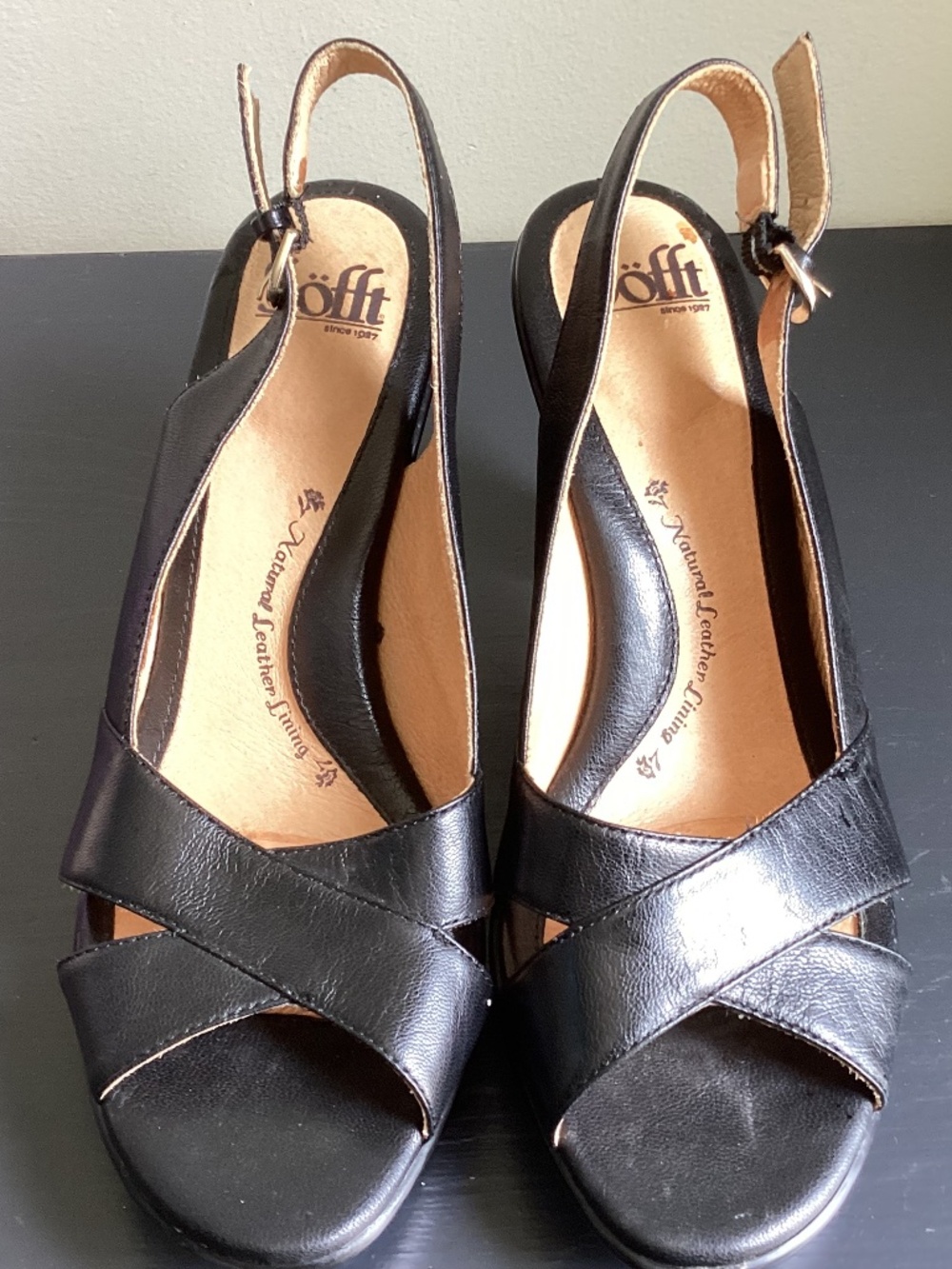 Ladies Softt Black Slingback Strappy Open Toe Sandals Size 9M